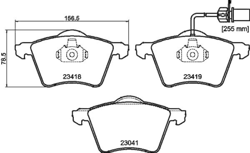 HELLA 8DB 355 010-631 Bremsbelagsatz, Scheibenbremsbelag für VW/FORD/SEAT