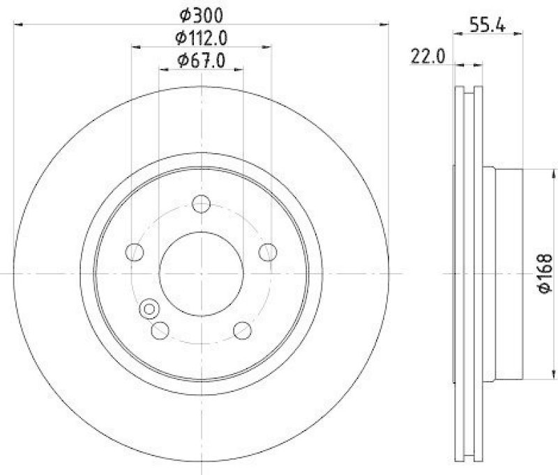 HELLA 8DD 355 111-851 Bremsscheibe 54372PRO