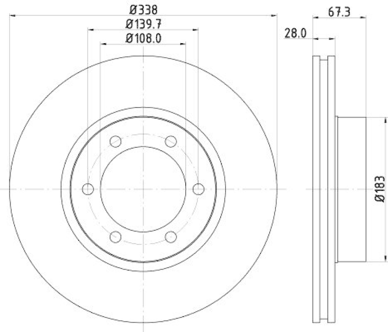 HELLA 8DD 355 111-861 Bremsscheibe