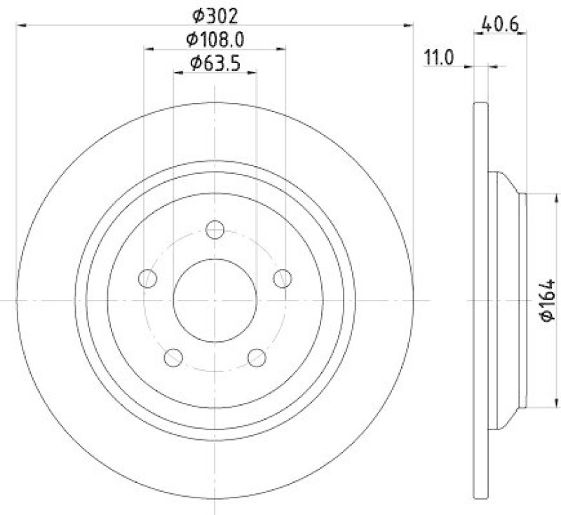 HELLA 8DD 355 126-571 Bremsscheibe für FORD