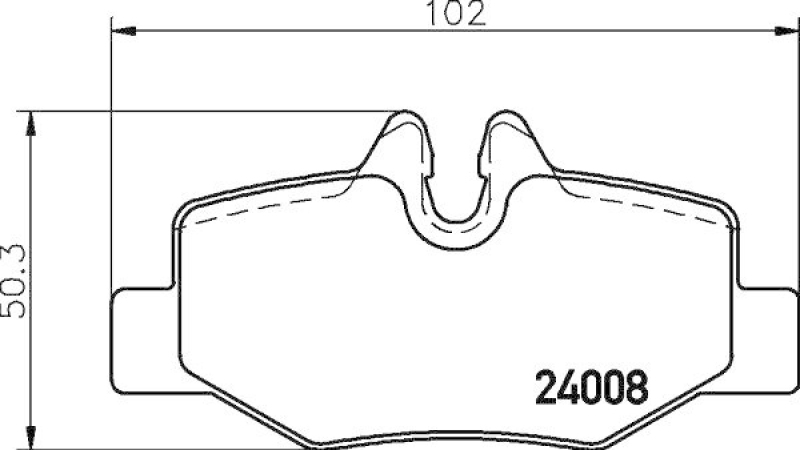 HELLA 8DB 355 010-661 Bremsbelagsatz, Scheibenbremsbelag für MB