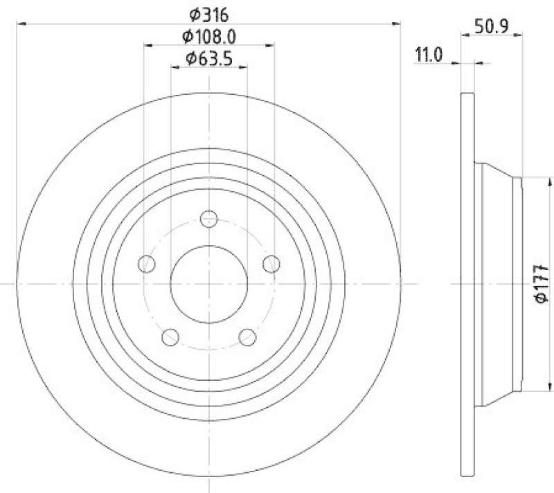 HELLA 8DD 355 126-581 Bremsscheibe