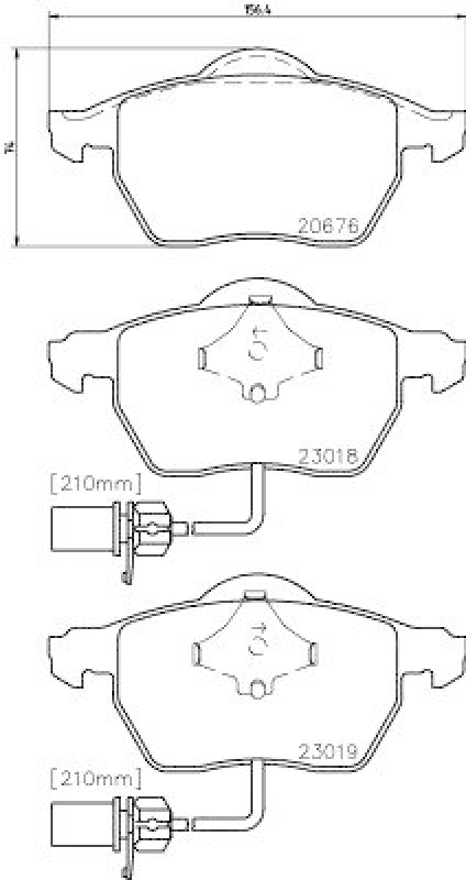 HELLA 8DB 355 010-731 Bremsbelagsatz, Scheibenbremsbelag für VW/AUDI/SKODA/SEAT