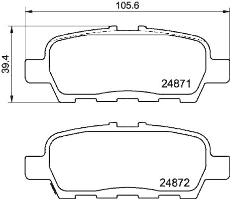 HELLA 8DB 355 014-561 Bremsbelagsatz, Scheibenbremsbelag für SUZUKI/NISSAN