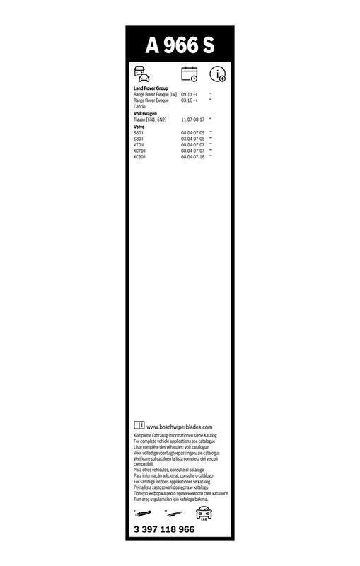 B-Ware BOSCH 3 397 118 966 Wischblatt A966S Aerotwin Scheibenwischer 600/530 mm vorne