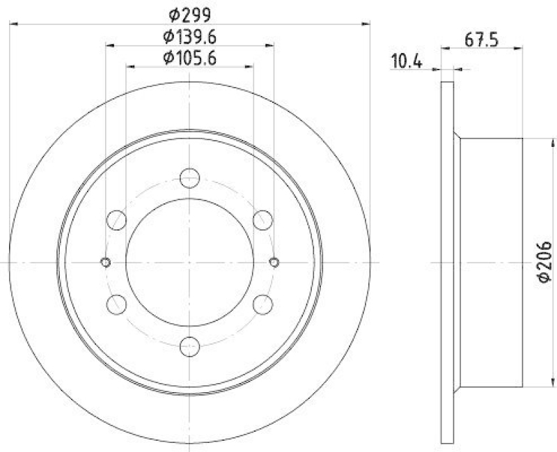 HELLA 8DD 355 112-001 Bremsscheibe 54385