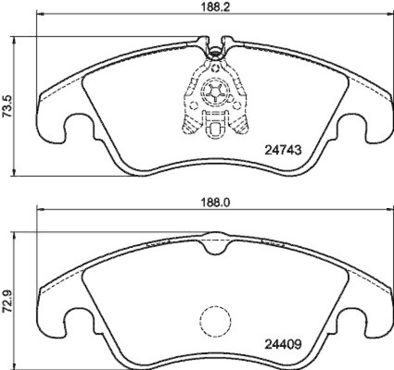 HELLA 8DB 355 014-741 Bremsbelagsatz, Scheibenbremsbelag für FORD