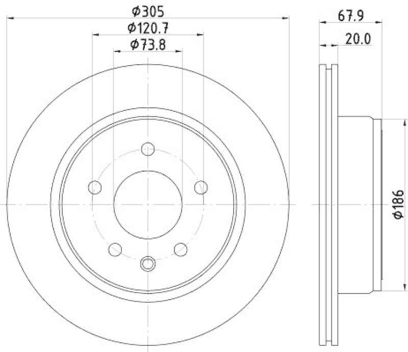 HELLA 8DD 355 112-041 Bremsscheibe 54393