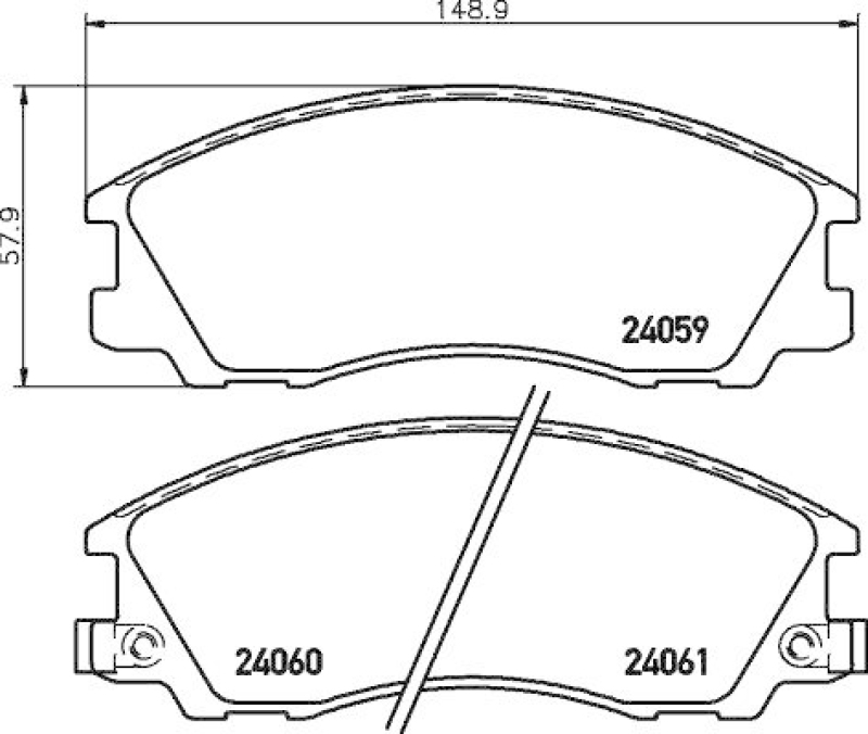 HELLA 8DB 355 010-821 Bremsbelagsatz, Scheibenbremsbelag für HYUNDAI TERRACAN (HP)