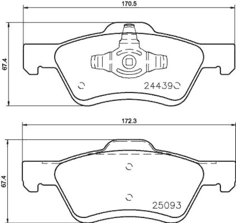 HELLA 8DB 355 014-961 Bremsbelagsatz, Scheibenbremsbelag für MAZDA/FORD