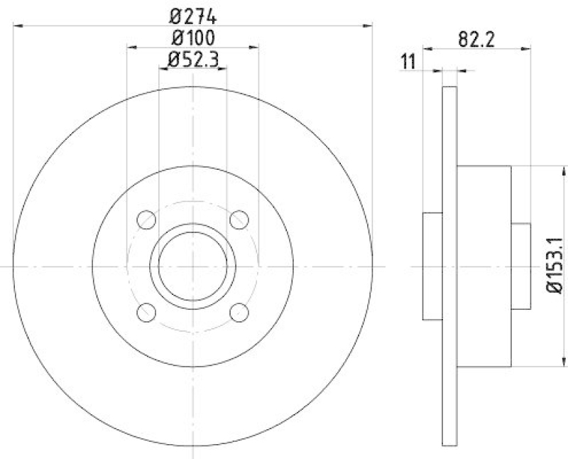 HELLA 8DD 355 112-211 Bremsscheibe