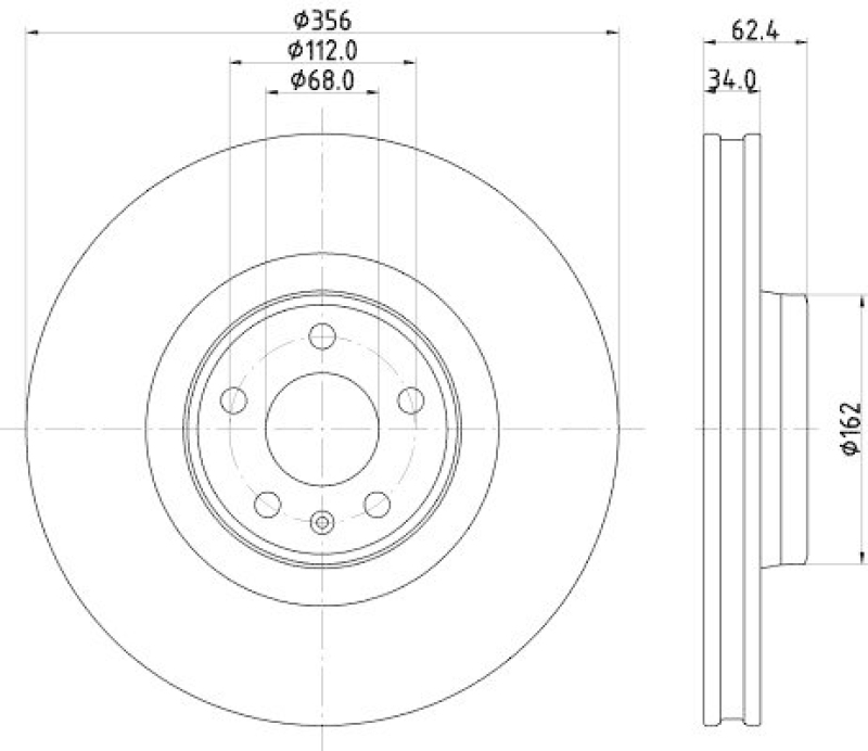 HELLA 8DD 355 126-691 Bremsscheibe