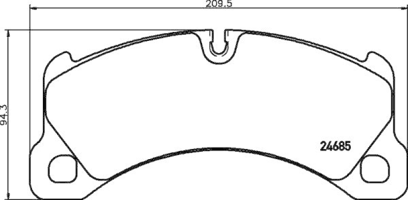 HELLA 8DB 355 015-131 Bremsbelagsatz, Scheibenbremsbelag für PORSCHE CAYENNE (92A)