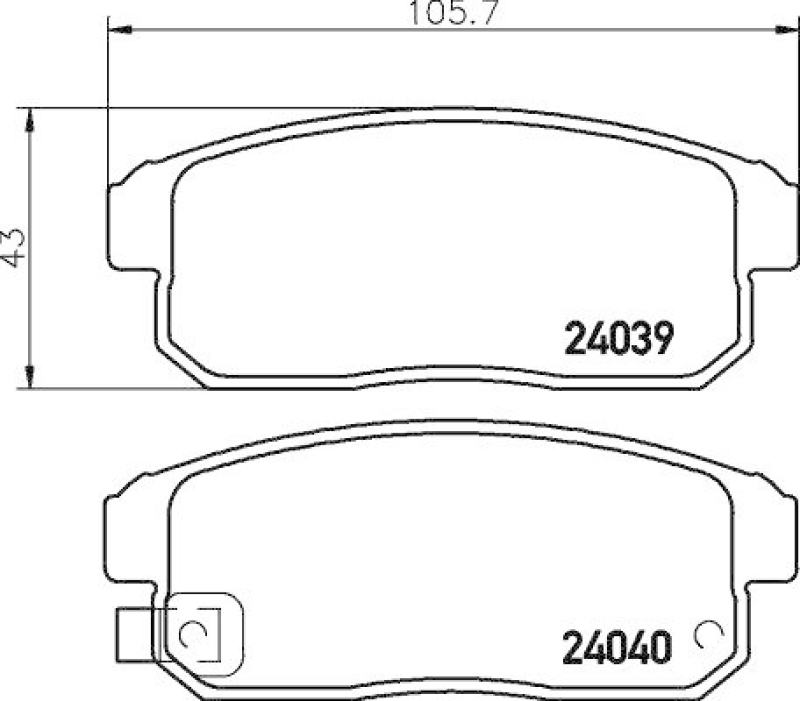 HELLA 8DB 355 010-891 Bremsbelagsatz, Scheibenbremsbelag für MAZDA