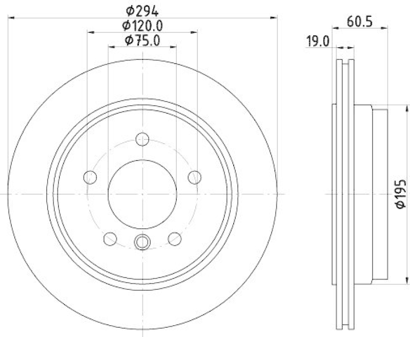 HELLA 8DD 355 112-271 Bremsscheibe 54417PRO