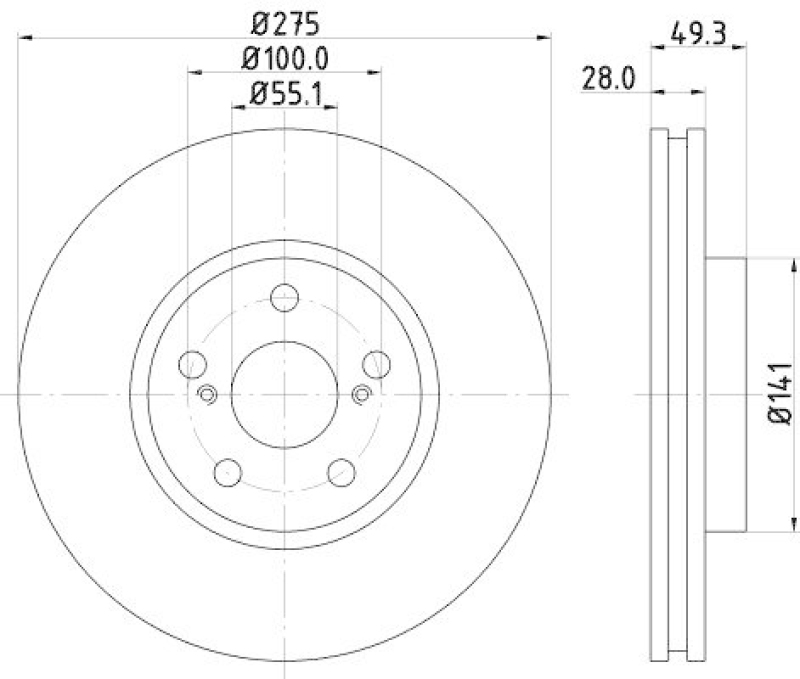 HELLA 8DD 355 112-331 Bremsscheibe für TOYOTA