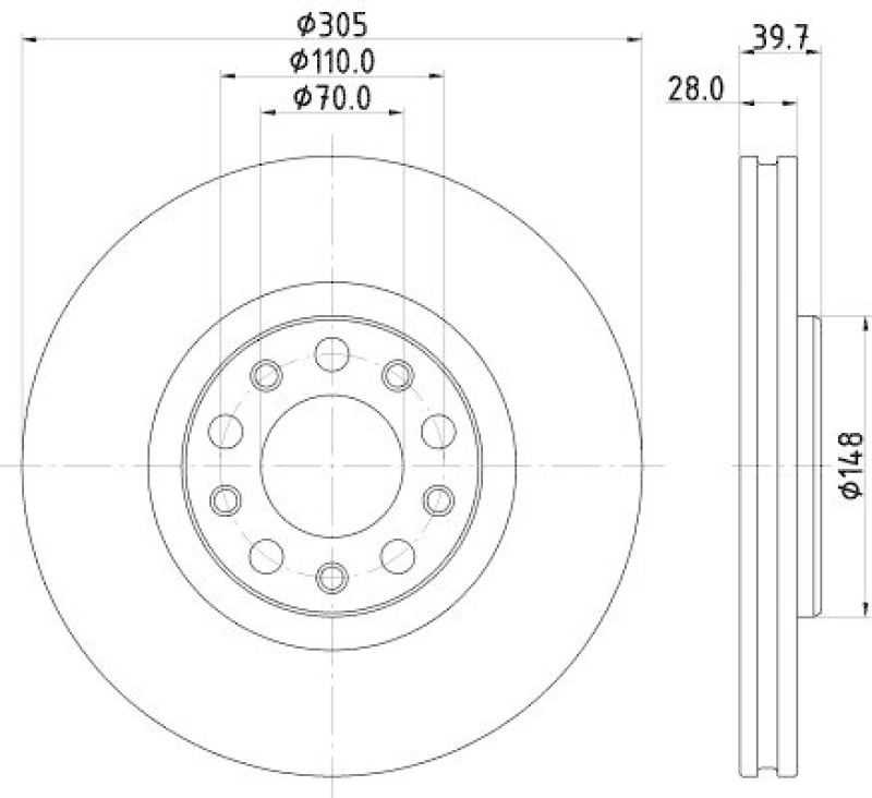 HELLA 8DD 355 126-731 Bremsscheibe