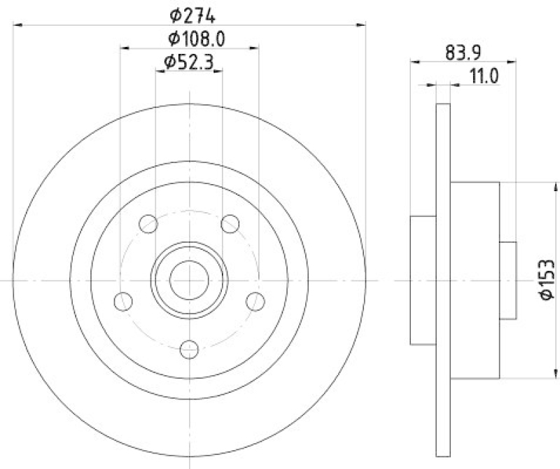 HELLA 8DD 355 112-361 Bremsscheibe