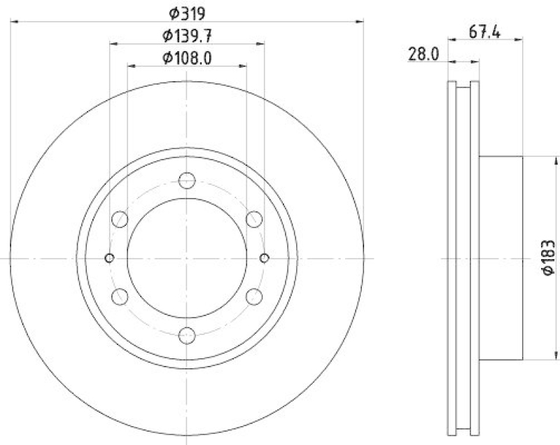 HELLA 8DD 355 126-771 Bremsscheibe