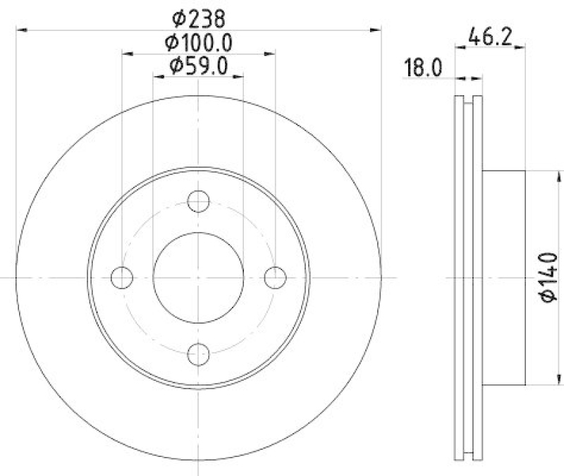 HELLA 8DD 355 112-431 Bremsscheibe