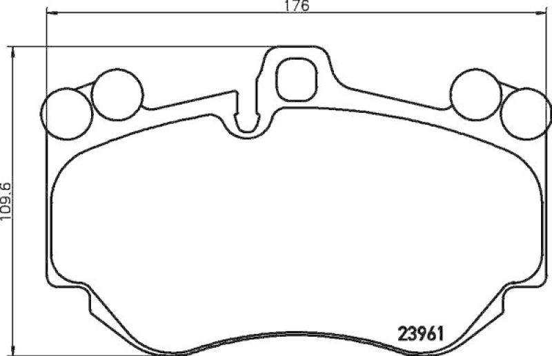 HELLA 8DB 355 011-011 Bremsbelagsatz, Scheibenbremsbelag für PORSCHE CAYENNE (9PA)