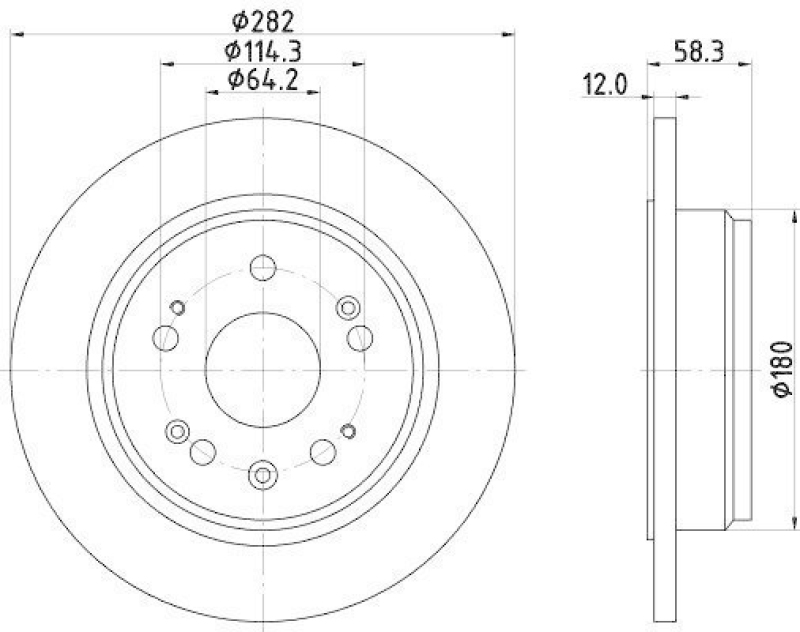 HELLA 8DD 355 112-451 Bremsscheibe 54445