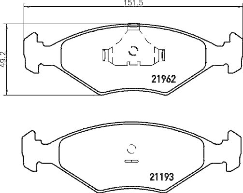 HELLA 8DB 355 011-031 Bremsbelagsatz, Scheibenbremsbelag für VW