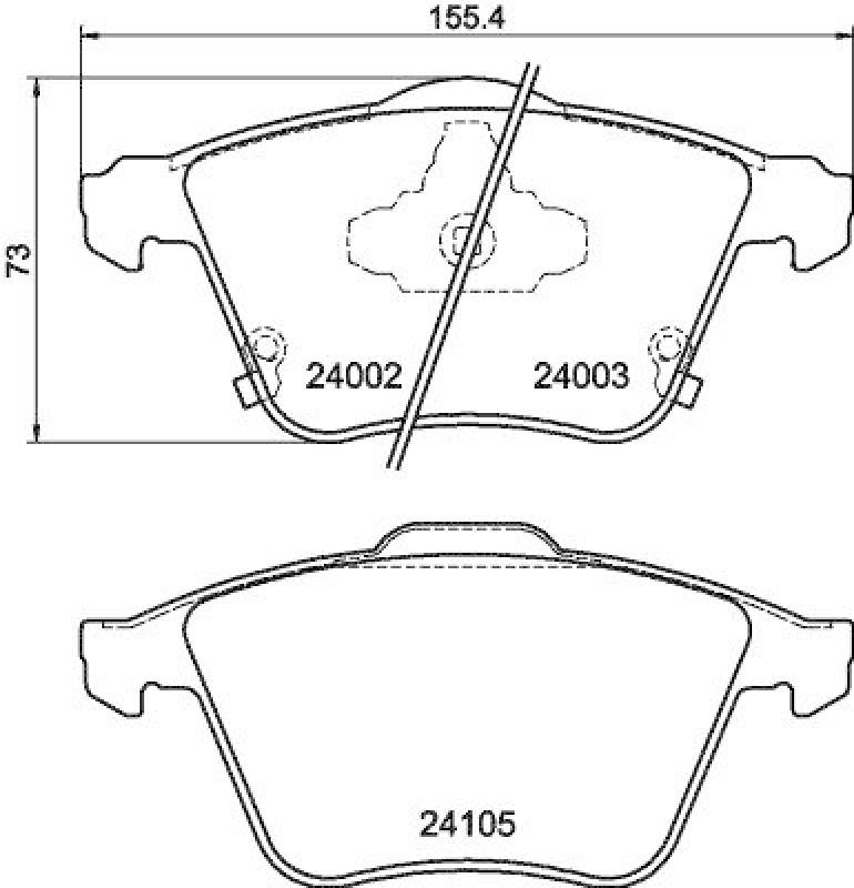 HELLA 8DB 355 011-051 Bremsbelagsatz, Scheibenbremsbelag für MAZDA