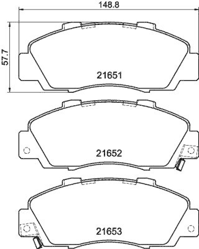 HELLA 8DB 355 016-441 Bremsbelagsatz, Scheibenbremsbelag für HONDA/ROVER