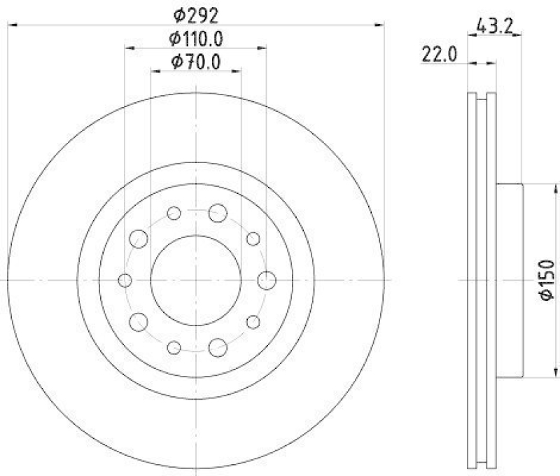 HELLA 8DD 355 112-561 Bremsscheibe 54453PRO