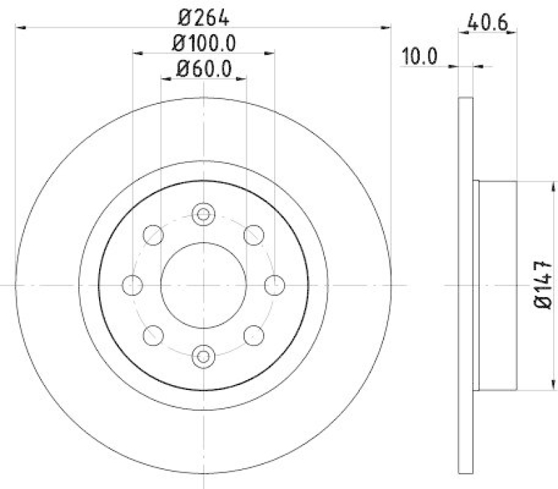 HELLA 8DD 355 112-621 Bremsscheibe für FIAT/ABARTH