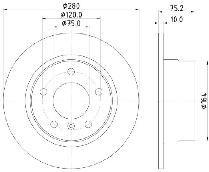 HELLA 8DD 355 112-641 Bremsscheibe 54460PRO