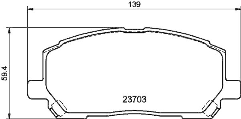 HELLA 8DB 355 011-161 Bremsbelagsatz, Scheibenbremsbelag für LEXUS