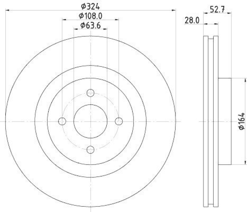 HELLA 8DD 355 112-711 Bremsscheibe 54464