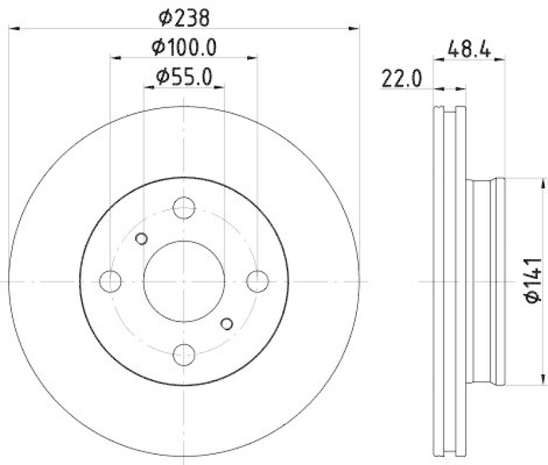 HELLA 8DD 355 126-961 Bremsscheibe