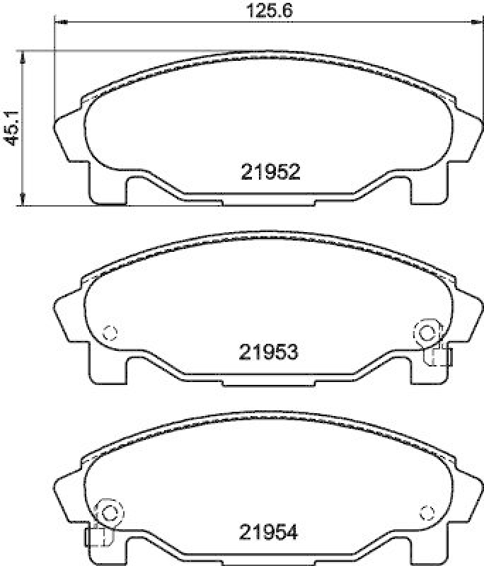 HELLA 8DB 355 016-991 Bremsbelagsatz, Scheibenbremsbelag für DAIHATSU