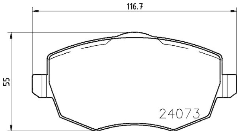 HELLA 8DB 355 011-231 Bremsbelagsatz, Scheibenbremsbelag für LANCIA YPSILON (843_)