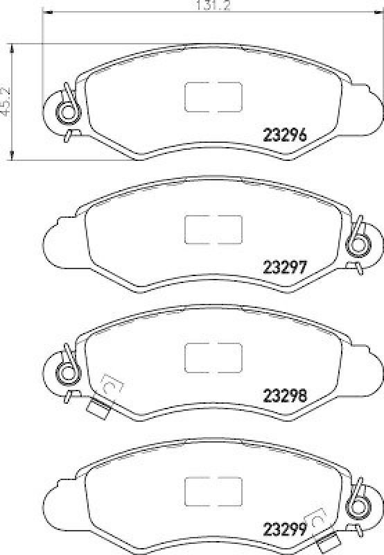 HELLA 8DB 355 017-011 Bremsbelagsatz, Scheibenbremsbelag für SUZUKI/SUBARU