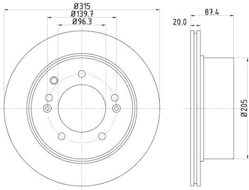 HELLA 8DD 355 112-821 Bremsscheibe 54474