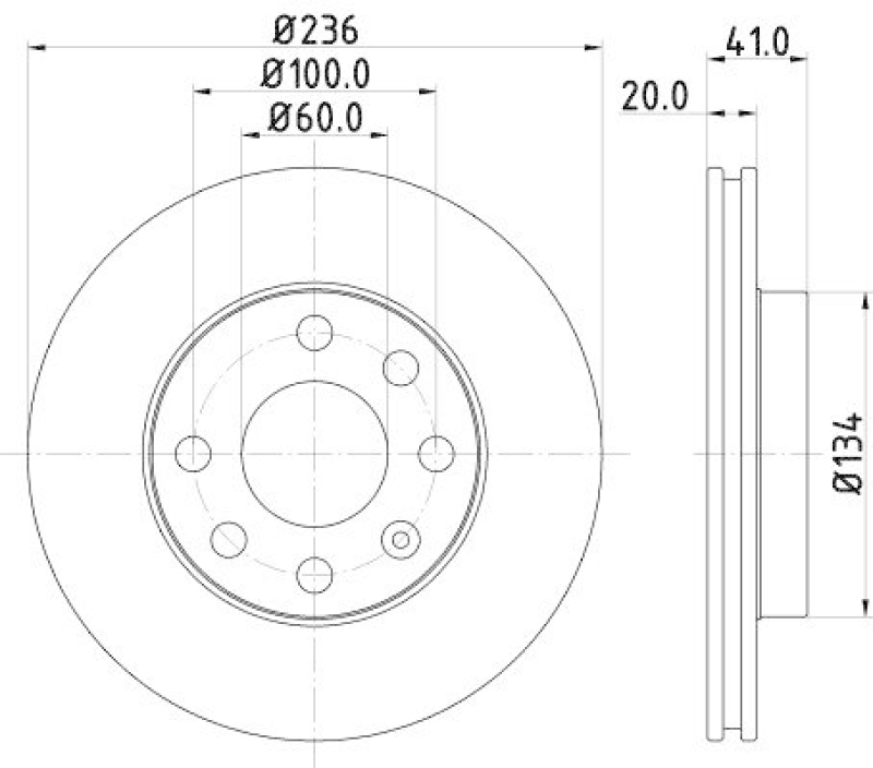 HELLA 8DD 355 127-001 Bremsscheibe für OPEL/DAEWOO