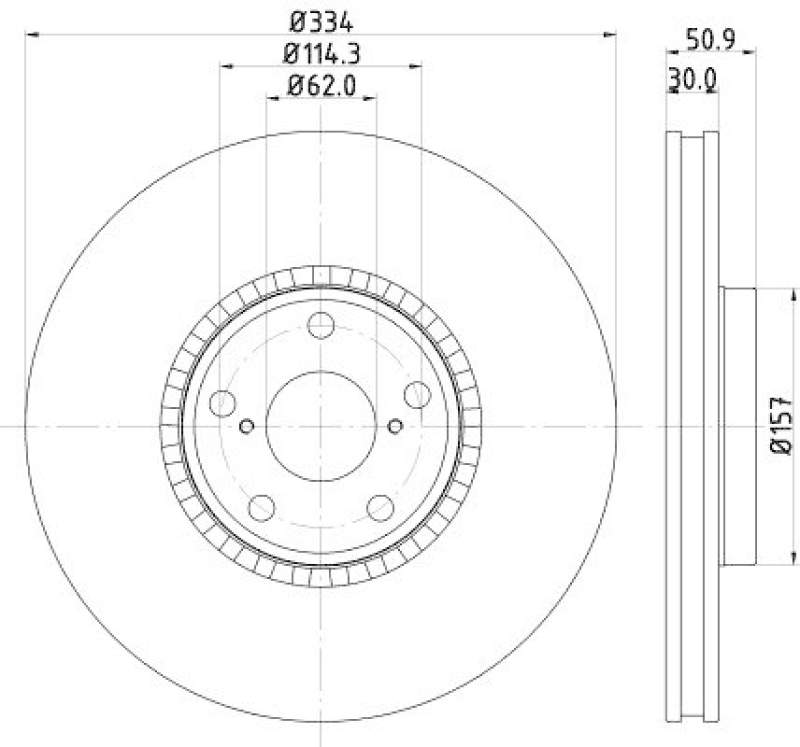 HELLA 8DD 355 112-861 Bremsscheibe für LEXUS