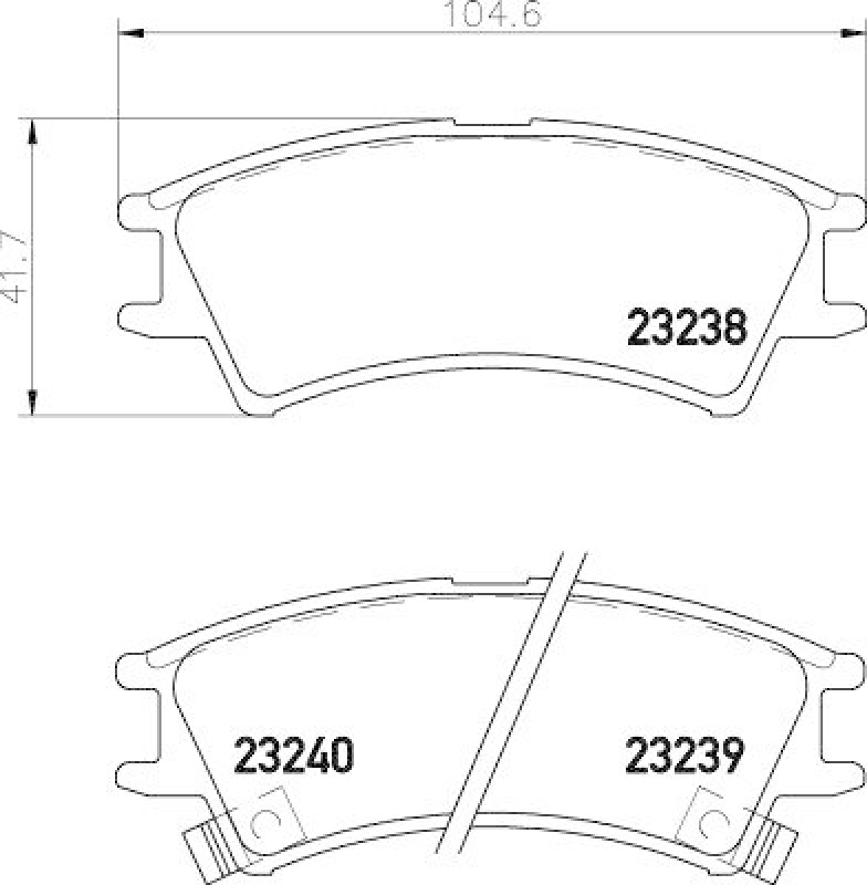 HELLA 8DB 355 017-051 Bremsbelagsatz, Scheibenbremsbelag für HYUNDAI