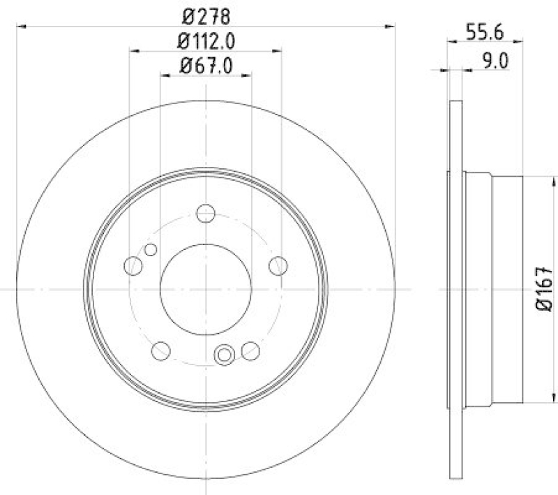 HELLA 8DD 355 127-011 Bremsscheibe für MB/CHRYSLER