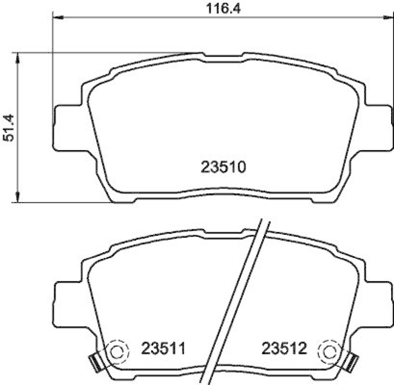 HELLA 8DB 355 017-081 Bremsbelagsatz, Scheibenbremsbelag für TOYOTA