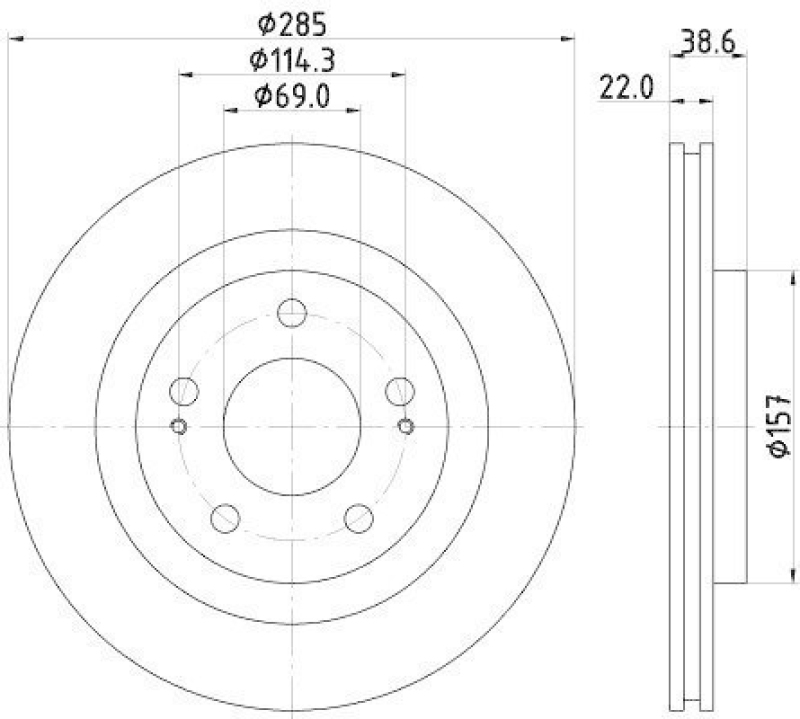 HELLA 8DD 355 112-931 Bremsscheibe 54485