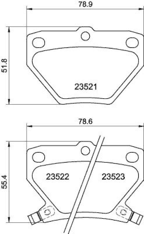 HELLA 8DB 355 017-221 Bremsbelagsatz, Scheibenbremsbelag für TOYOTA