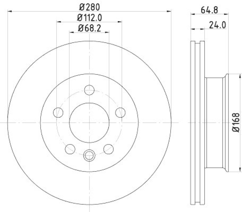 HELLA 8DD 355 127-061 Bremsscheibe für VW