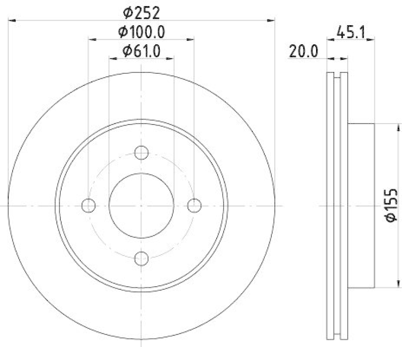 HELLA 8DD 355 112-961 Bremsscheibe 54488