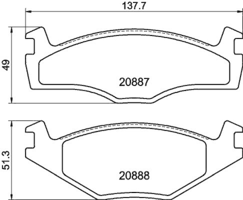 HELLA 8DB 355 017-501 Bremsbelagsatz, Scheibenbremsbelag für VW/SEAT