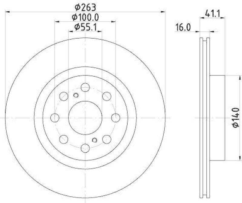 HELLA 8DD 355 113-081 Bremsscheibe 54497